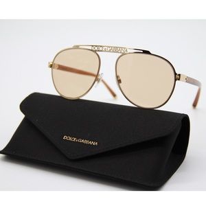 New Dolce&Gabbana DG2235 02/93 Gold Sunglasses